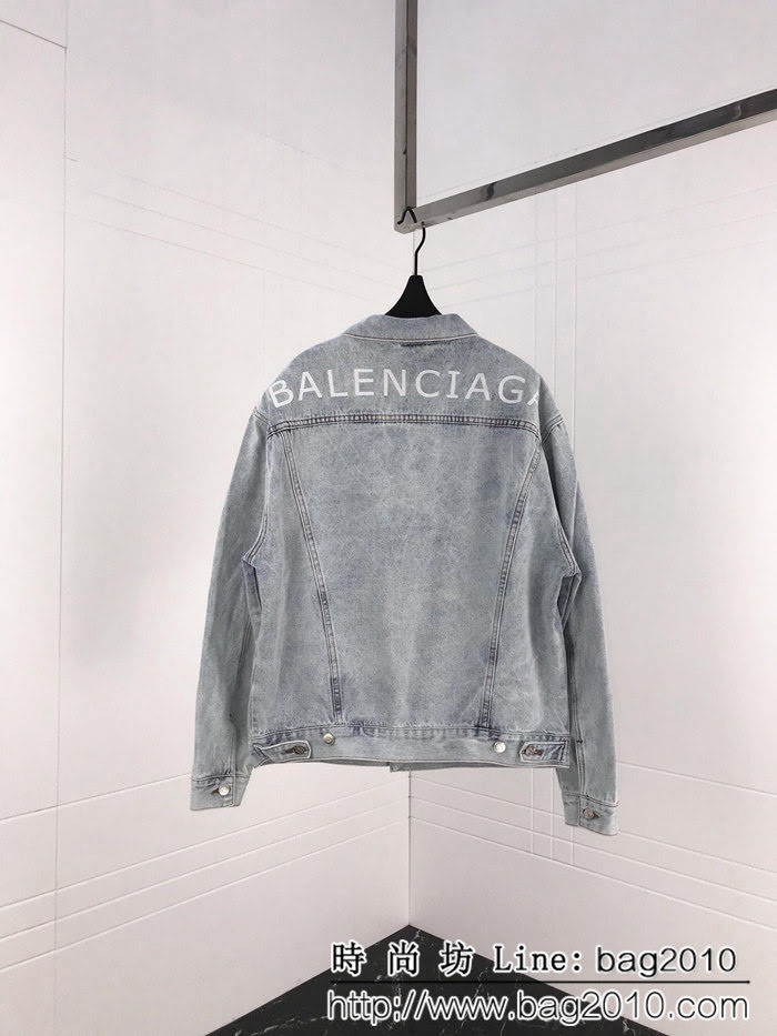 BALENCIAGA巴黎世家 新款 背後字母logo牛仔外套 明星同款 情侶款 ydi1062